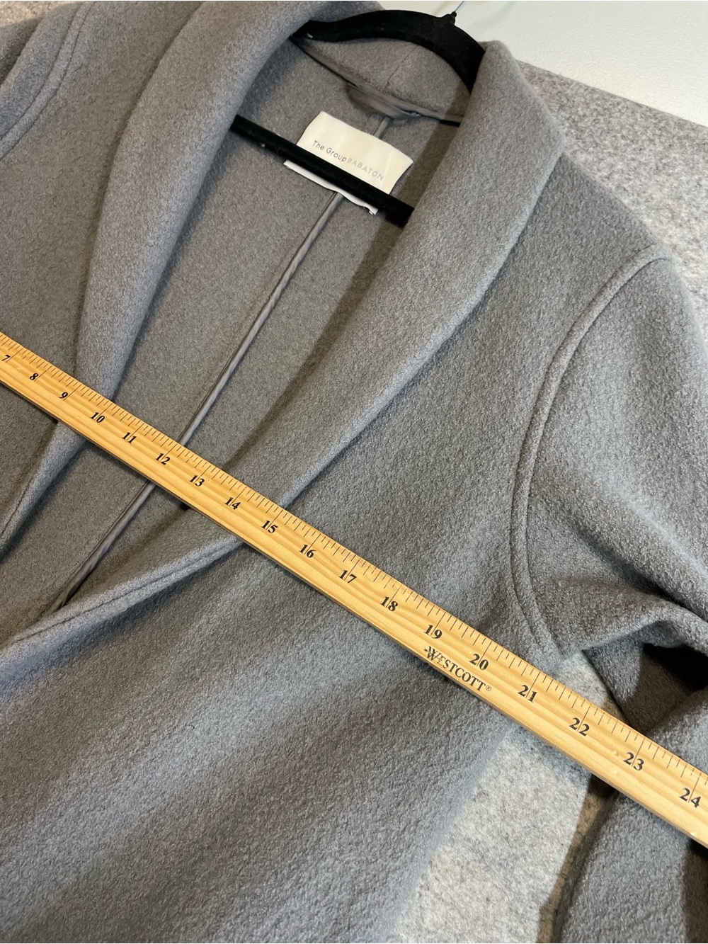 Aritzia Babaton Merino Wool Long Coat Open Cardigan Grey Small Quiet Luxury Chic - Picture 7 of 14